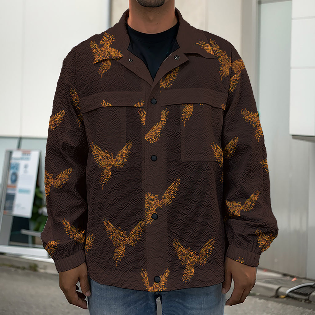 Asian Phoenix Pattern Print Men's Shirt Jacket