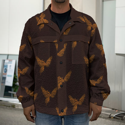 Asian Phoenix Pattern Print Men's Shirt Jacket