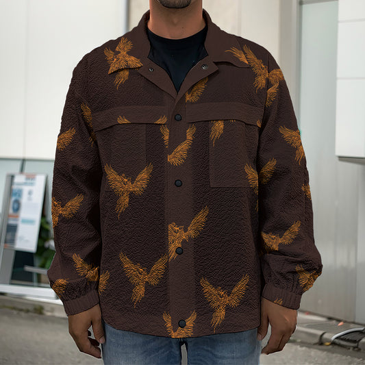 Asian Phoenix Pattern Print Men's Shirt Jacket