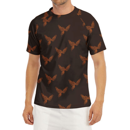 Asian Phoenix Pattern Print Men's Short Sleeve Rash Guard