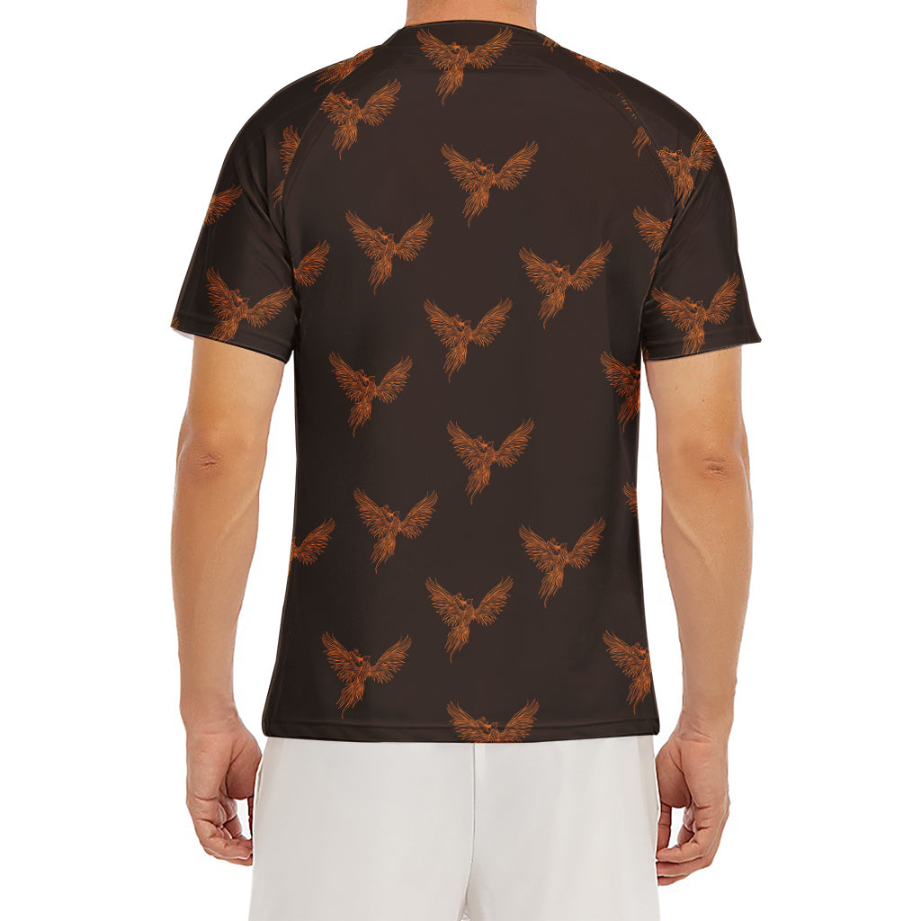 Asian Phoenix Pattern Print Men's Short Sleeve Rash Guard