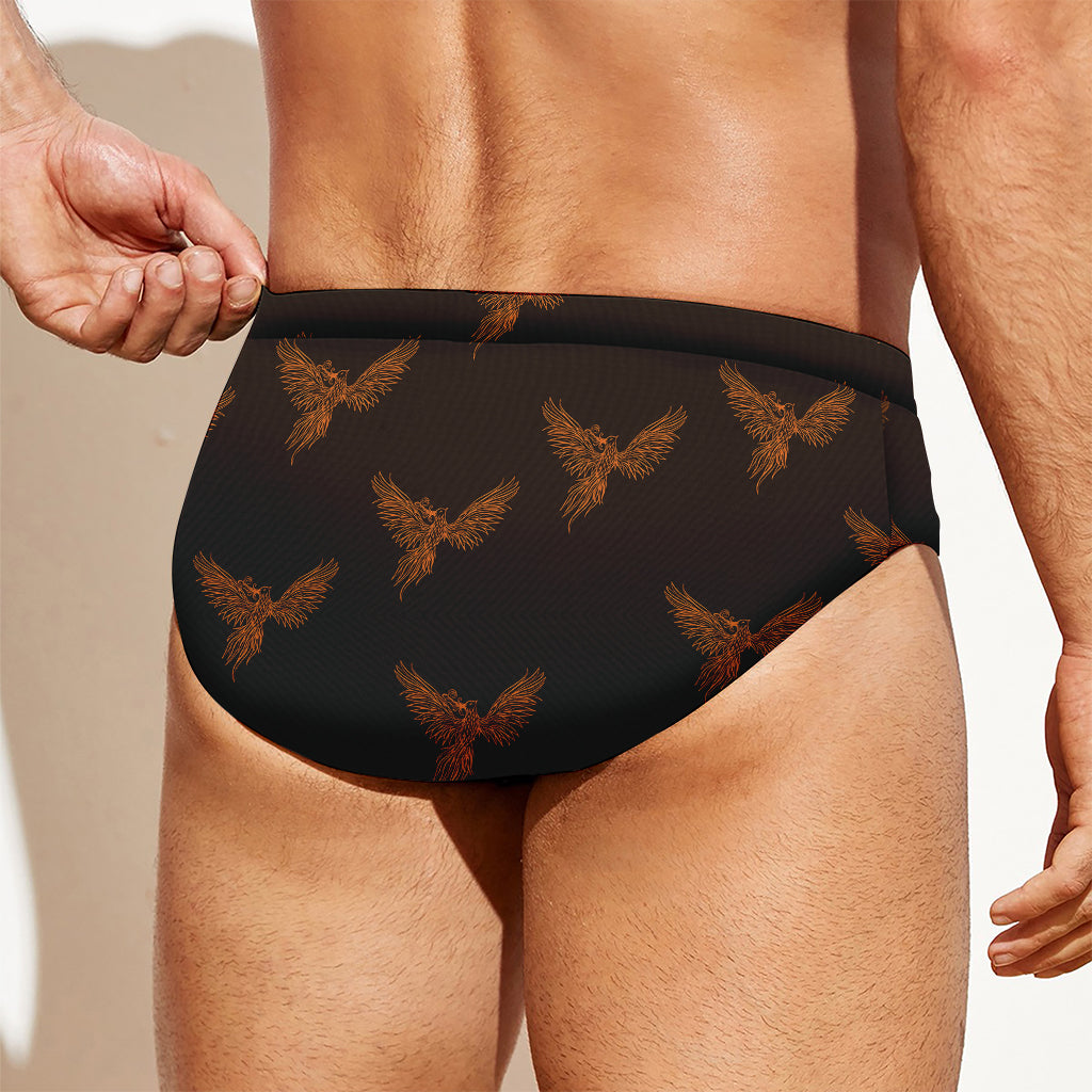 Asian Phoenix Pattern Print Men's Swim Briefs