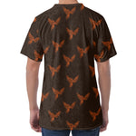 Asian Phoenix Pattern Print Men's Velvet T-Shirt