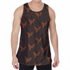 Asian Phoenix Pattern Print Men's Velvet Tank Top