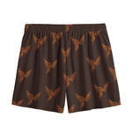 Asian Phoenix Pattern Print Mesh Shorts