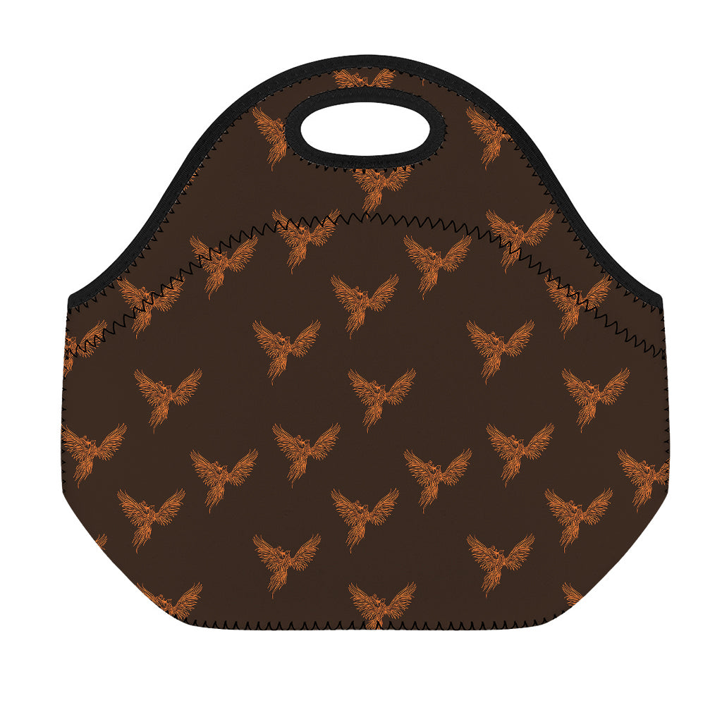 Asian Phoenix Pattern Print Neoprene Lunch Bag