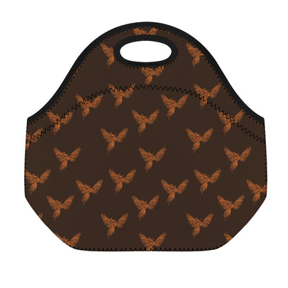 Asian Phoenix Pattern Print Neoprene Lunch Bag
