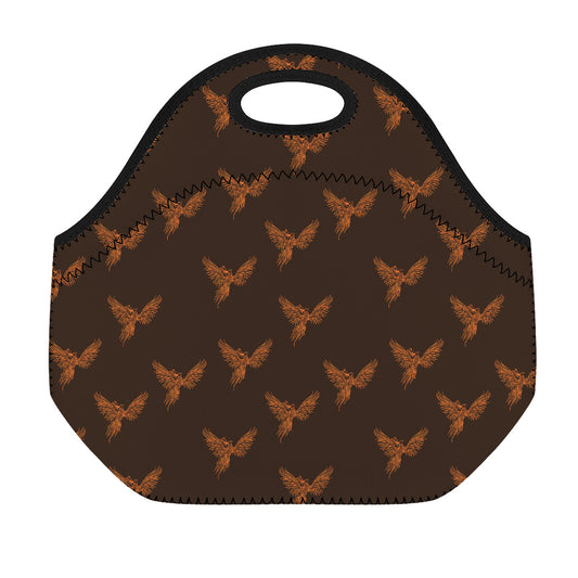 Asian Phoenix Pattern Print Neoprene Lunch Bag