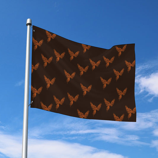 Asian Phoenix Pattern Print Polyester Flag