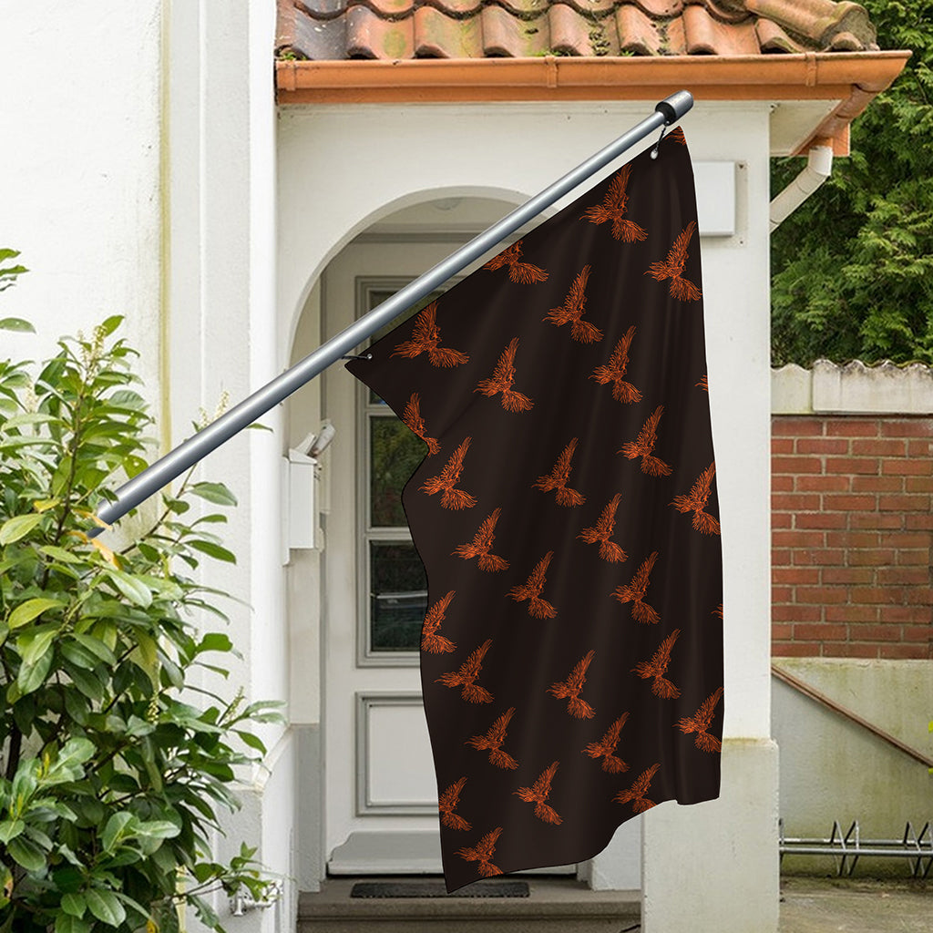 Asian Phoenix Pattern Print Polyester Flag