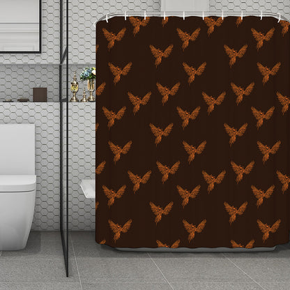 Asian Phoenix Pattern Print Polyester Shower Curtain