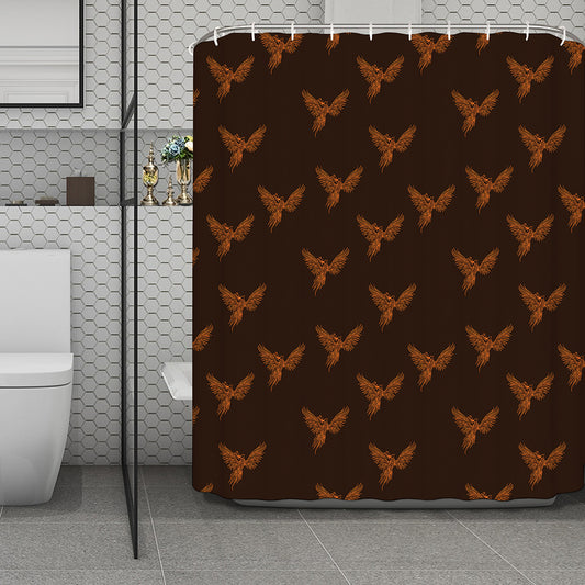 Asian Phoenix Pattern Print Polyester Shower Curtain