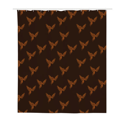 Asian Phoenix Pattern Print Polyester Shower Curtain