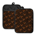 Asian Phoenix Pattern Print Pot Holders With Pocket