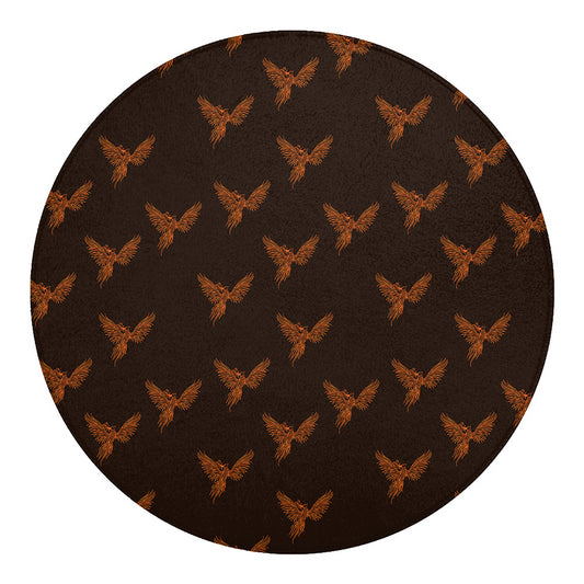 Asian Phoenix Pattern Print Round Blanket