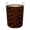 Asian Phoenix Pattern Print Round Laundry Basket