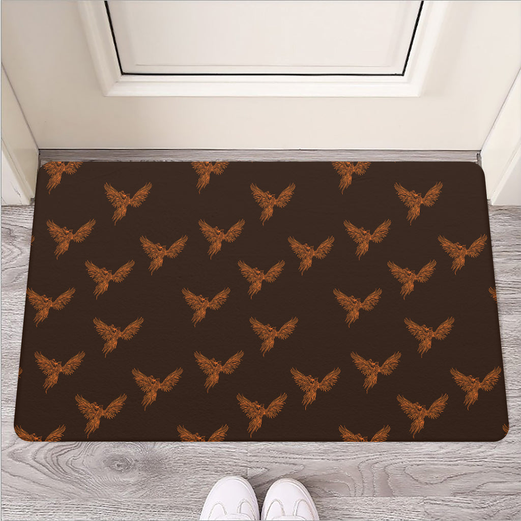 Asian Phoenix Pattern Print Rubber Doormat