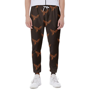 Asian Phoenix Pattern Print Scuba Joggers