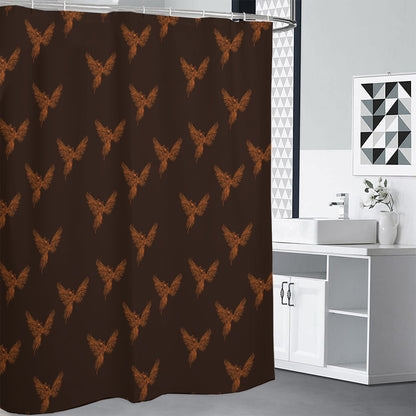 Asian Phoenix Pattern Print Shower Curtain