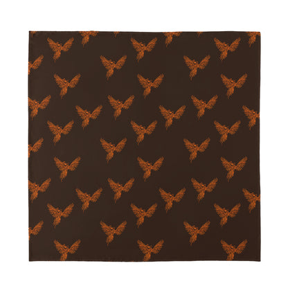 Asian Phoenix Pattern Print Silk Bandana