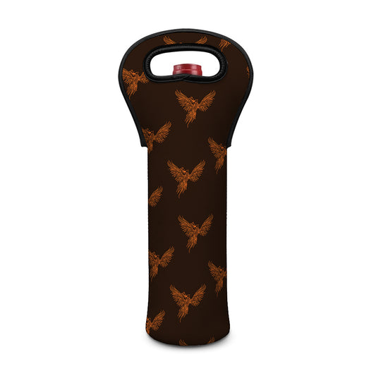 Asian Phoenix Pattern Print Single Neoprene Wine Tote