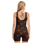 Asian Phoenix Pattern Print Sleeveless One Piece Swimsuit
