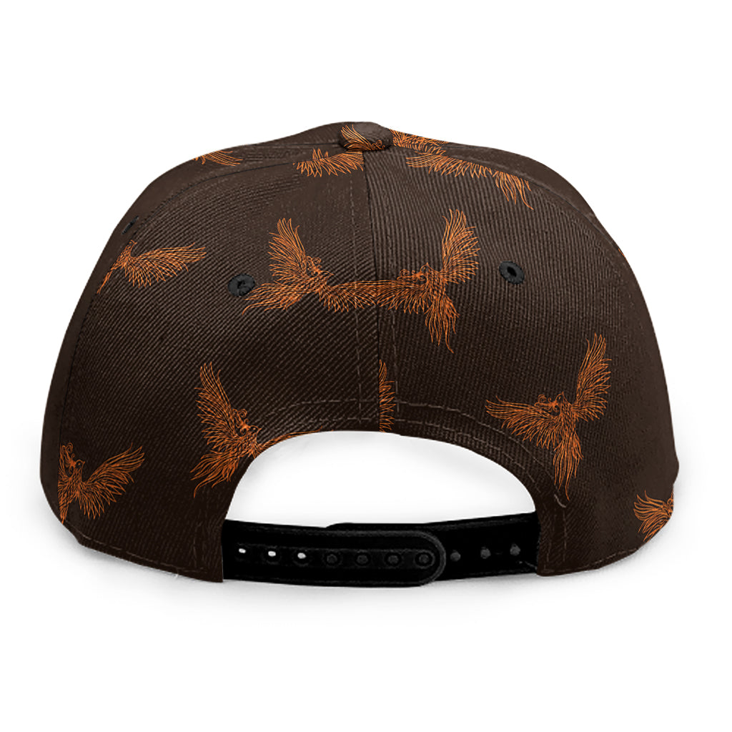 Asian Phoenix Pattern Print Snapback Cap