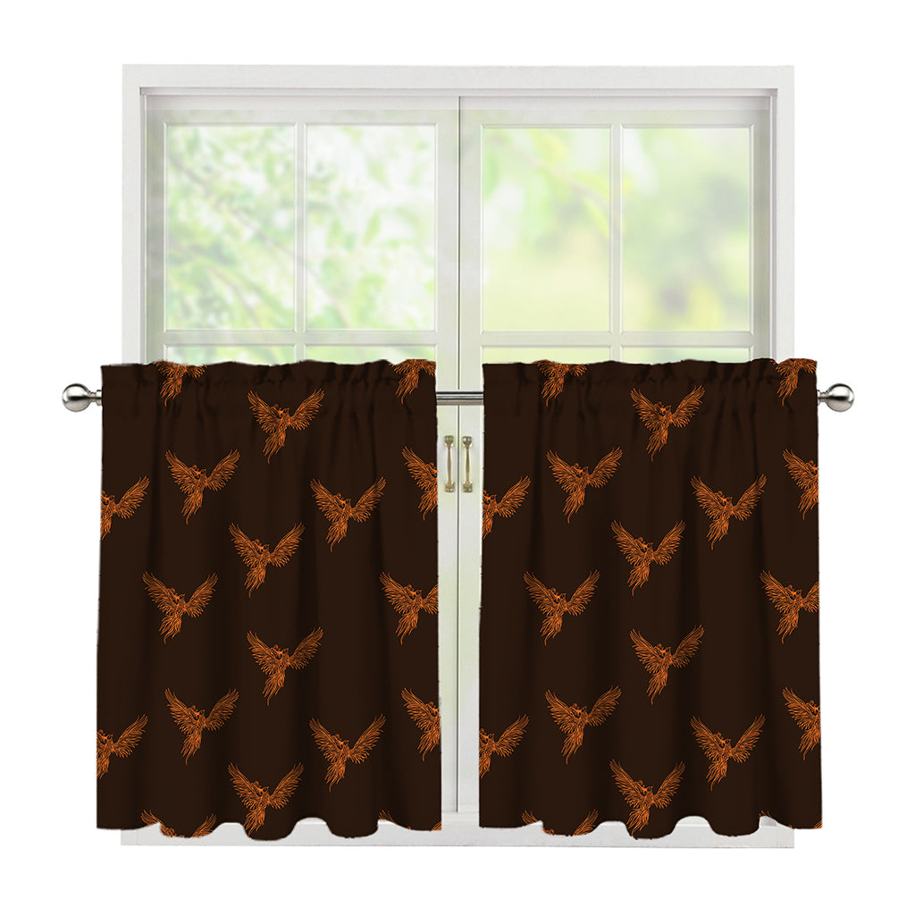 Asian Phoenix Pattern Print Tier Curtains