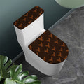 Asian Phoenix Pattern Print Toilet Lid And Tank Cover Set