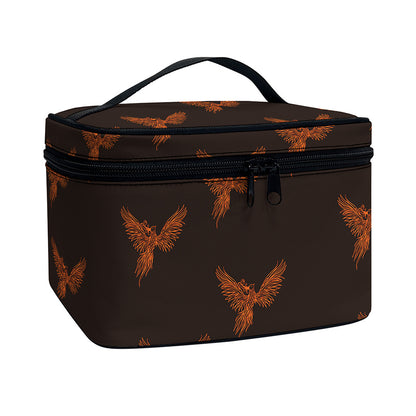 Asian Phoenix Pattern Print Travel Makeup Bag