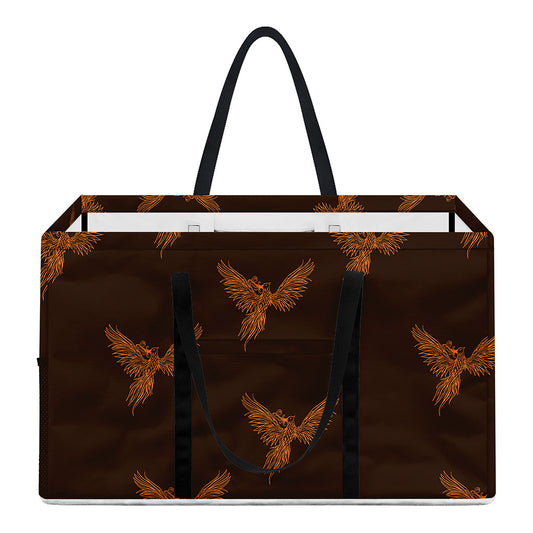 Asian Phoenix Pattern Print Utility Tote Bag