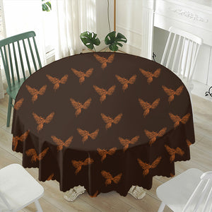 Asian Phoenix Pattern Print Waterproof Round Tablecloth
