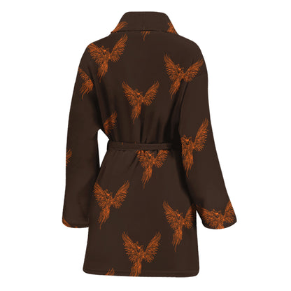 Asian Phoenix Pattern Print Women's Bathrobe