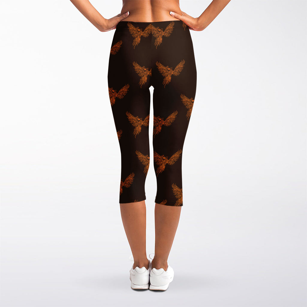 Asian Phoenix Pattern Print Women's Capri Leggings