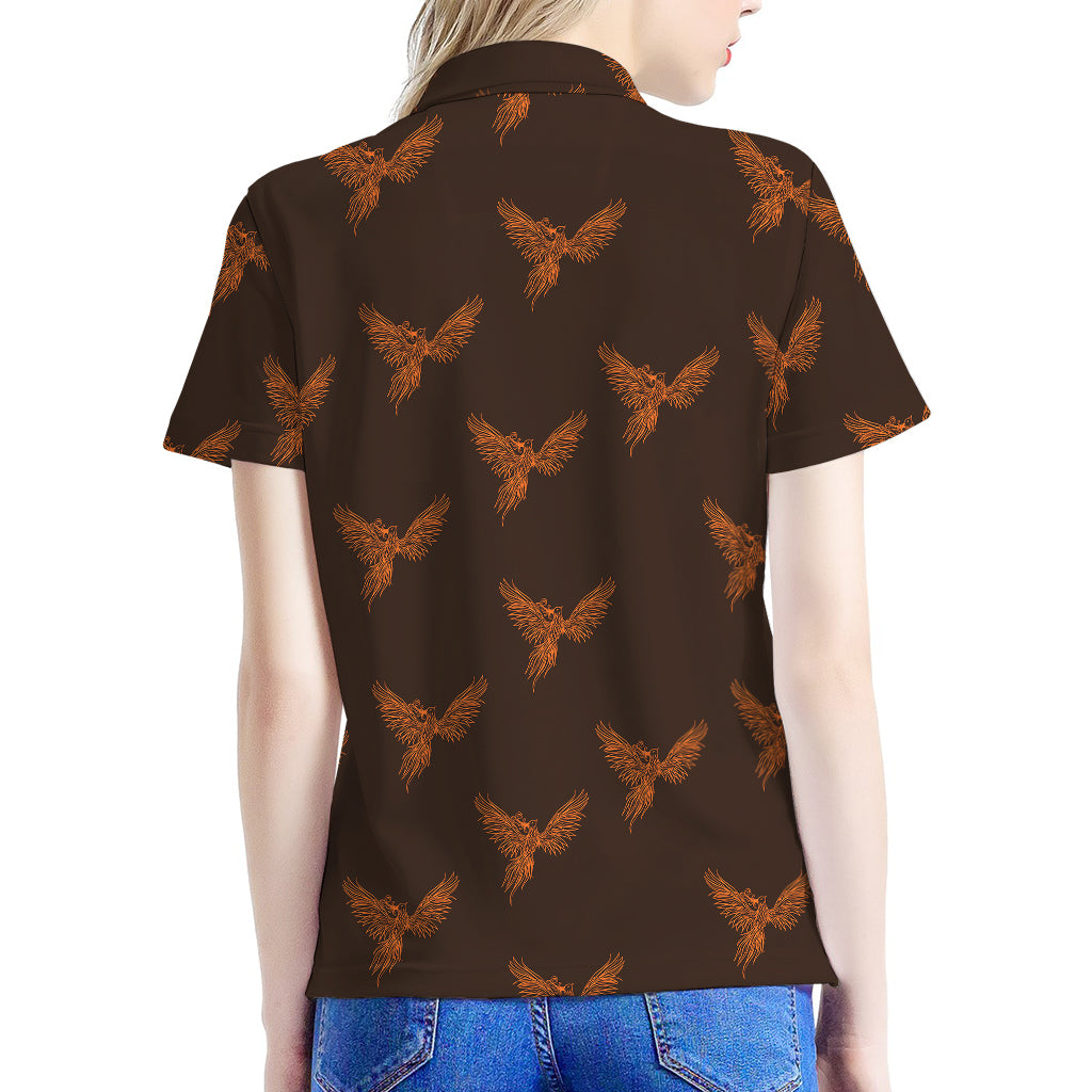 Asian Phoenix Pattern Print Women's Polo Shirt
