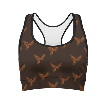 Asian Phoenix Pattern Print Women's Sports Bra
