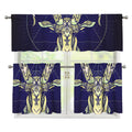 Astrological Capricorn Sign Print 3 Piece Kitchen Curtains
