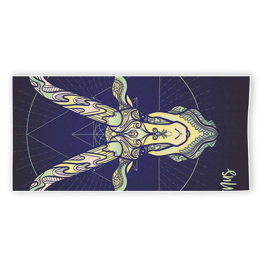 Astrological Capricorn Sign Print Beach Towel