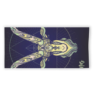 Astrological Capricorn Sign Print Beach Towel