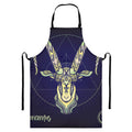 Astrological Capricorn Sign Print Bib Apron With Pocket