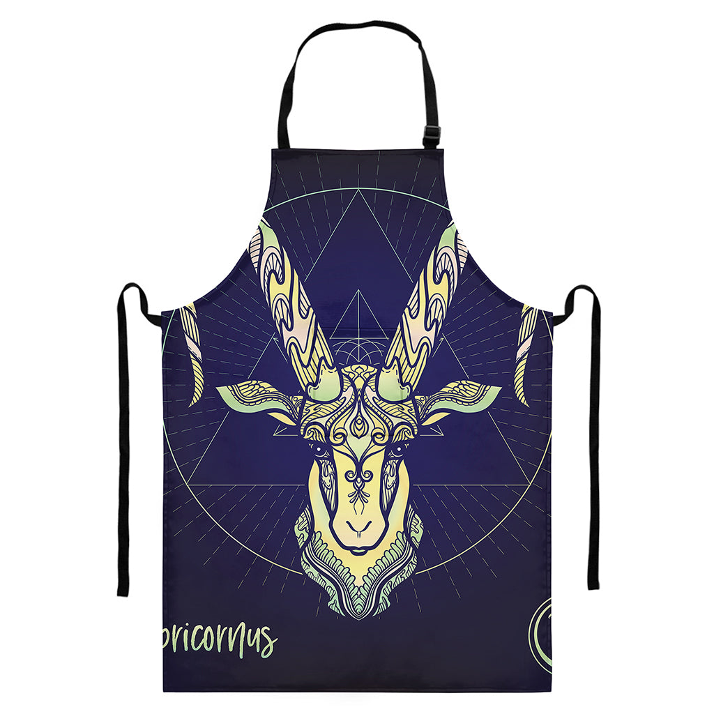 Astrological Capricorn Sign Print Bib Apron With Pocket