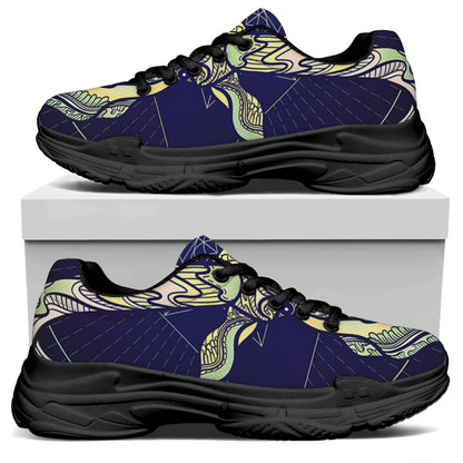 Astrological Capricorn Sign Print Black Chunky Shoes