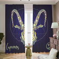Astrological Capricorn Sign Print Dimout Pencil Pleat Curtains