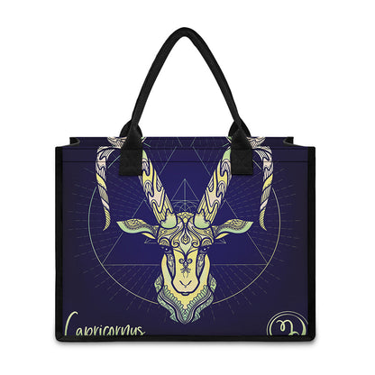 Astrological Capricorn Sign Print Canvas Tote Bag