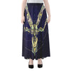 Astrological Capricorn Sign Print Chiffon Maxi Skirt