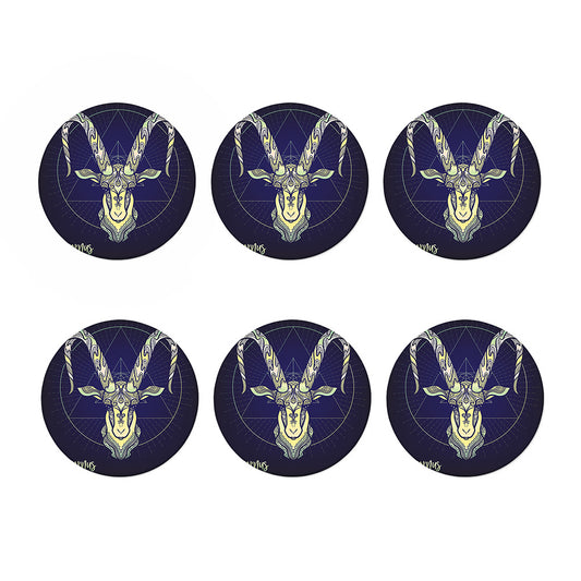 Astrological Capricorn Sign Print Coaster Set