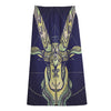 Astrological Capricorn Sign Print Cotton Front Slit Maxi Skirt