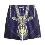 Astrological Capricorn Sign Print Cotton Shorts