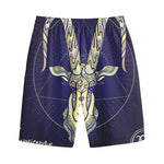 Astrological Capricorn Sign Print Cotton Shorts