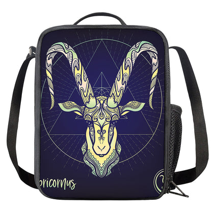 Astrological Capricorn Sign Print Crossbody Lunch Bag